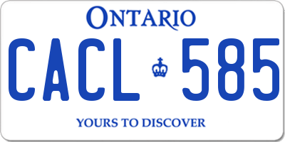 ON license plate CACL585