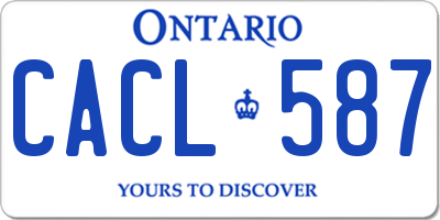 ON license plate CACL587