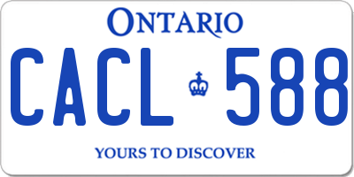 ON license plate CACL588