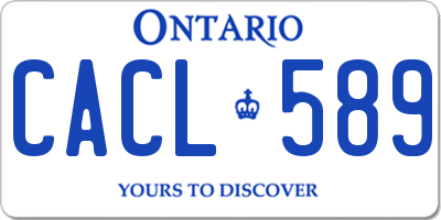 ON license plate CACL589