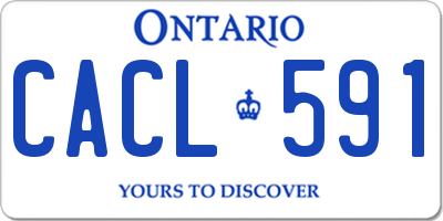 ON license plate CACL591