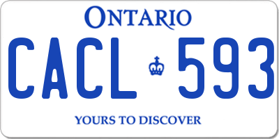 ON license plate CACL593