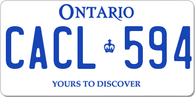 ON license plate CACL594