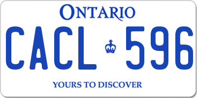 ON license plate CACL596