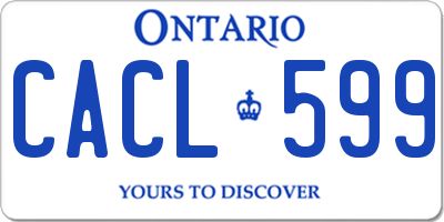 ON license plate CACL599