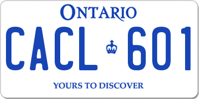 ON license plate CACL601