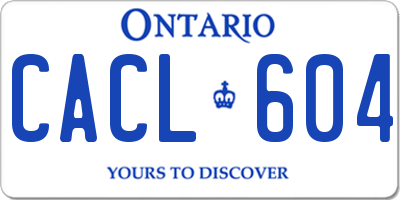 ON license plate CACL604