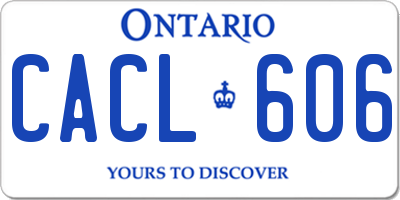 ON license plate CACL606