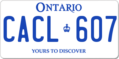 ON license plate CACL607