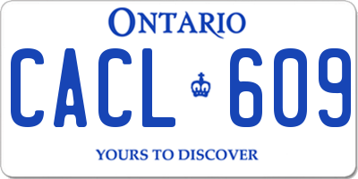 ON license plate CACL609