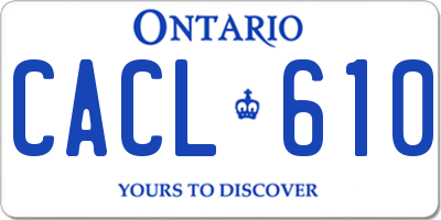 ON license plate CACL610