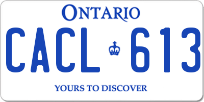 ON license plate CACL613