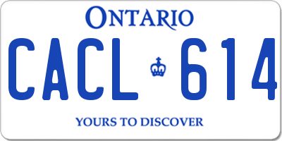 ON license plate CACL614