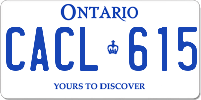 ON license plate CACL615