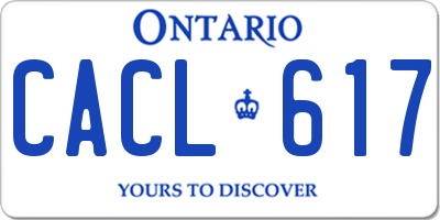 ON license plate CACL617