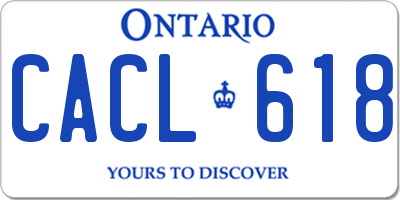 ON license plate CACL618