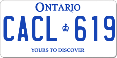 ON license plate CACL619