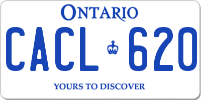 ON license plate CACL620