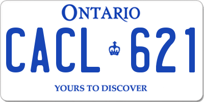 ON license plate CACL621