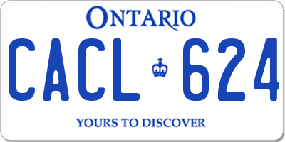 ON license plate CACL624