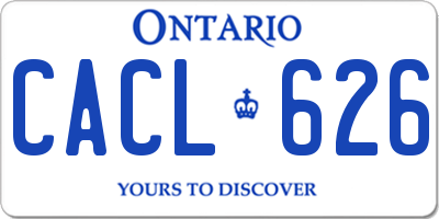 ON license plate CACL626