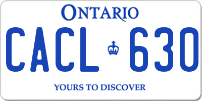 ON license plate CACL630