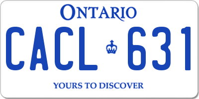 ON license plate CACL631