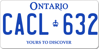 ON license plate CACL632