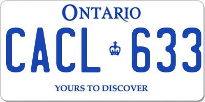 ON license plate CACL633