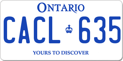 ON license plate CACL635