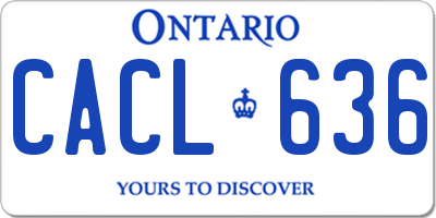 ON license plate CACL636