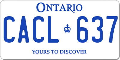 ON license plate CACL637