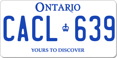 ON license plate CACL639