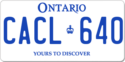 ON license plate CACL640