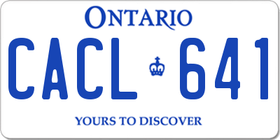 ON license plate CACL641