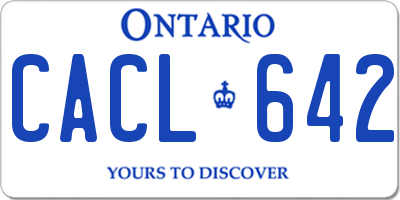 ON license plate CACL642