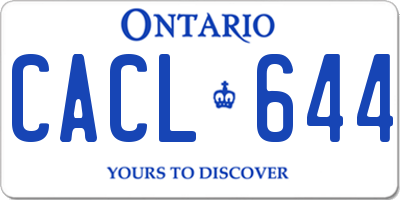 ON license plate CACL644