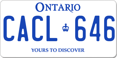 ON license plate CACL646