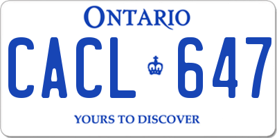 ON license plate CACL647