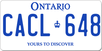 ON license plate CACL648