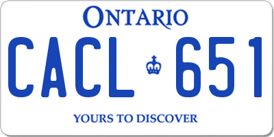 ON license plate CACL651