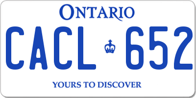 ON license plate CACL652