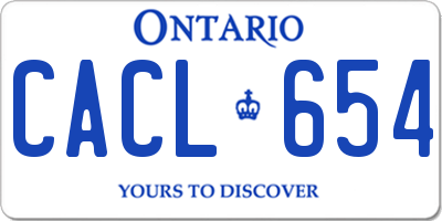 ON license plate CACL654