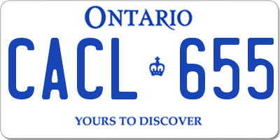 ON license plate CACL655