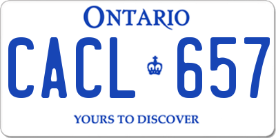 ON license plate CACL657