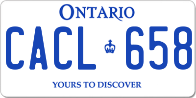 ON license plate CACL658