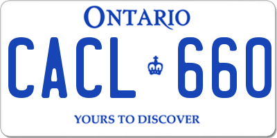 ON license plate CACL660