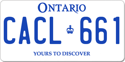 ON license plate CACL661