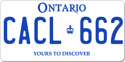 ON license plate CACL662