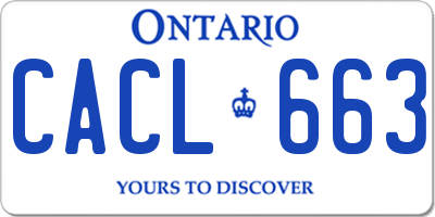 ON license plate CACL663